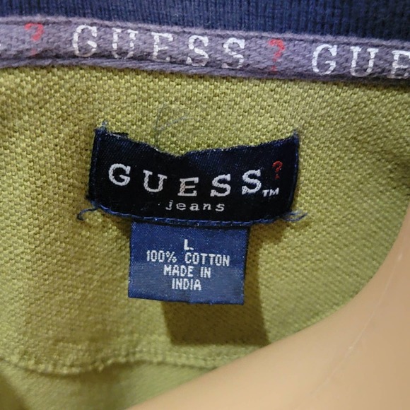 Guess 90s Vintage Polo Kiwi Green Large - Picture 5 of 5